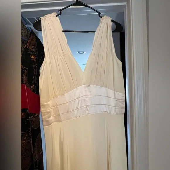 Trashy Diva Bridal 1940s Ivory Cream 100% Silk Wedding or Reception Dress Size L